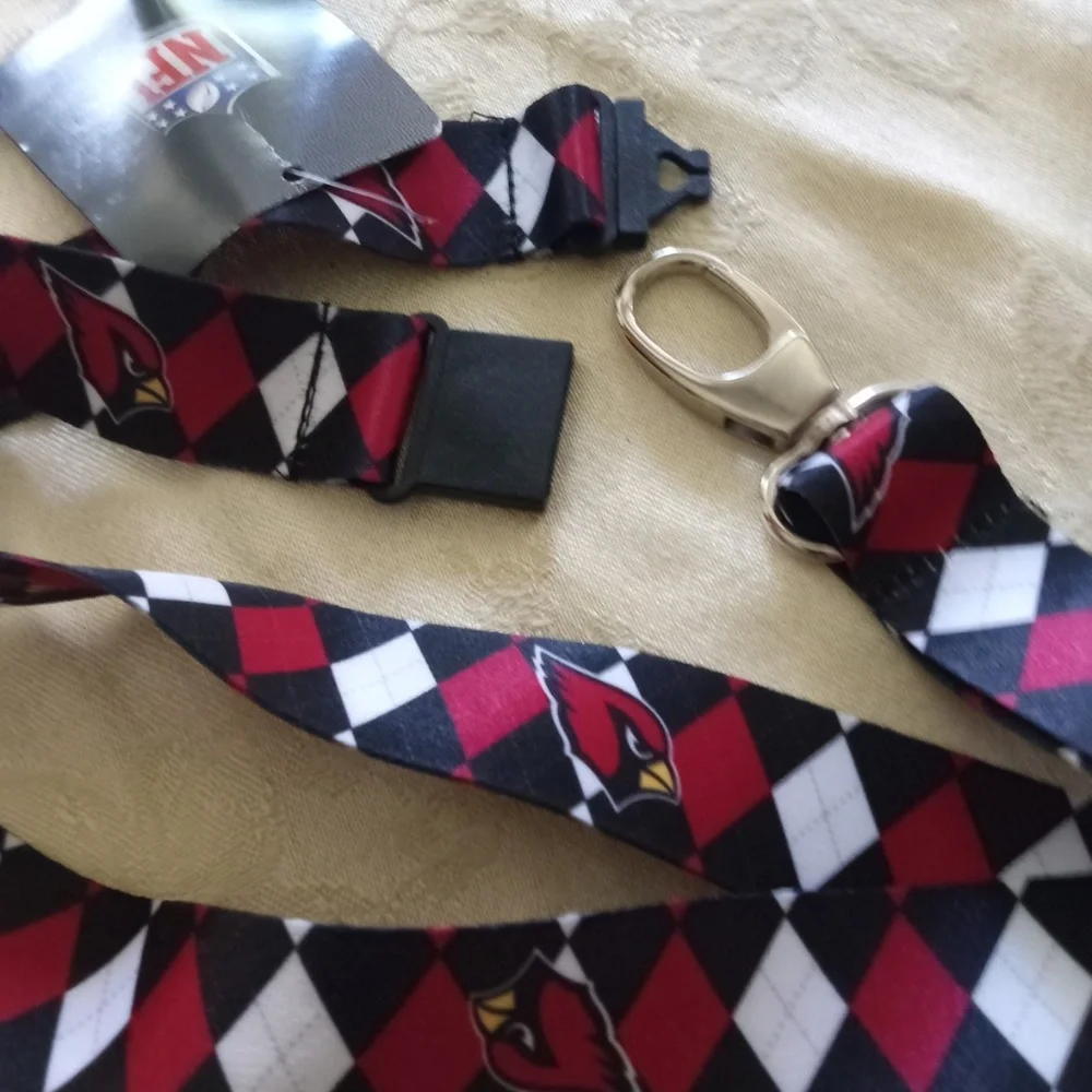 NFL ARIZONA CARDINALS Argyle Lanyard Key Badge ID Holder New